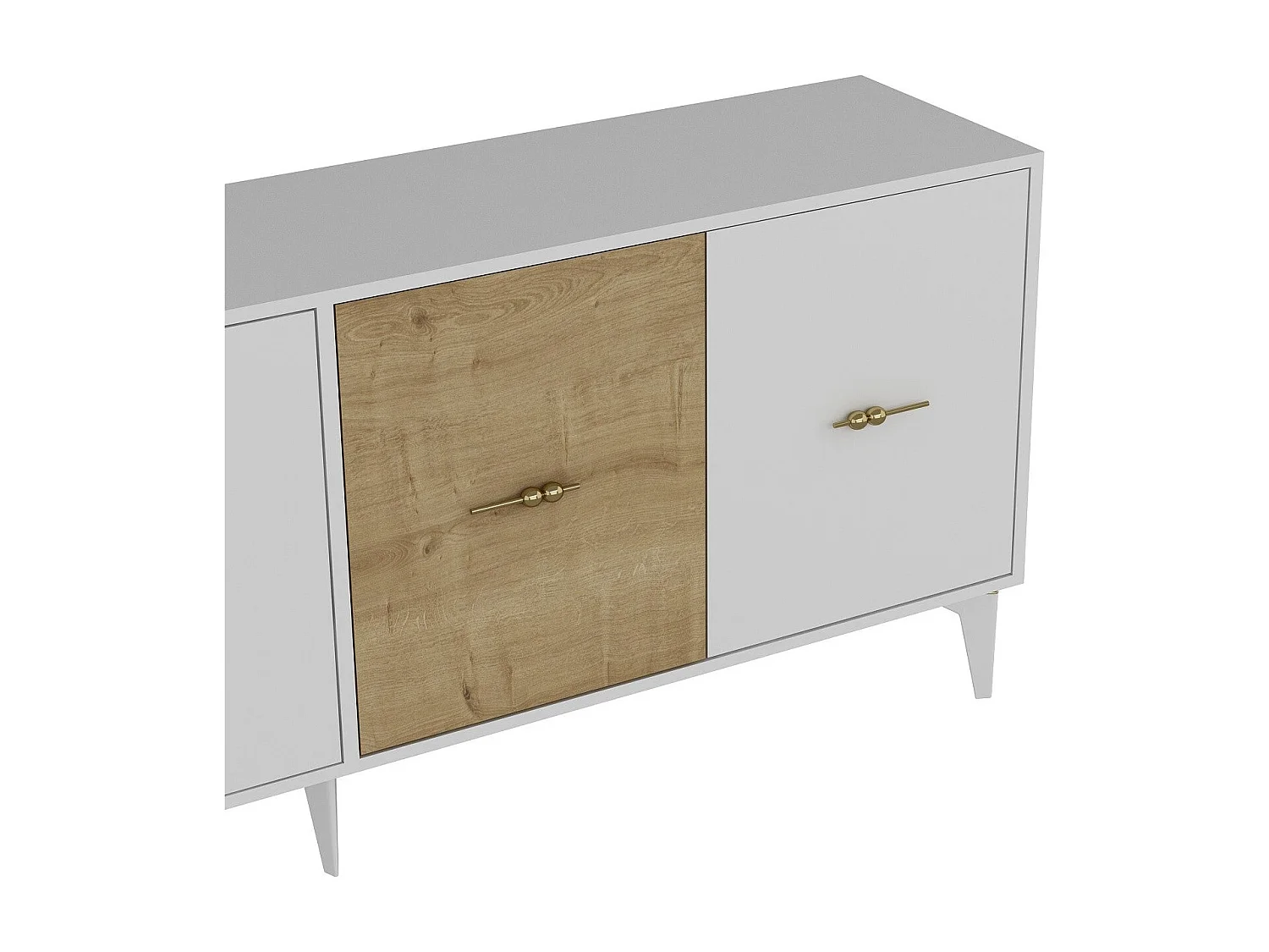 Sideboard – 180 cm – Weiß und Saphireiche – Melaminbeschichtete Spanplatte
