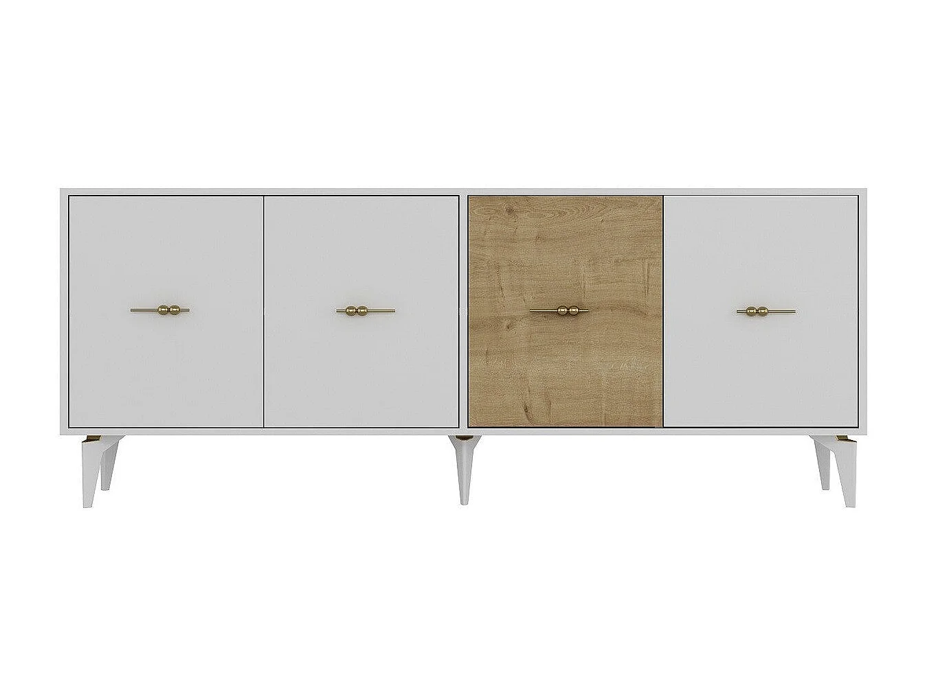 Sideboard – 180 cm – Weiß und Saphireiche – Melaminbeschichtete Spanplatte