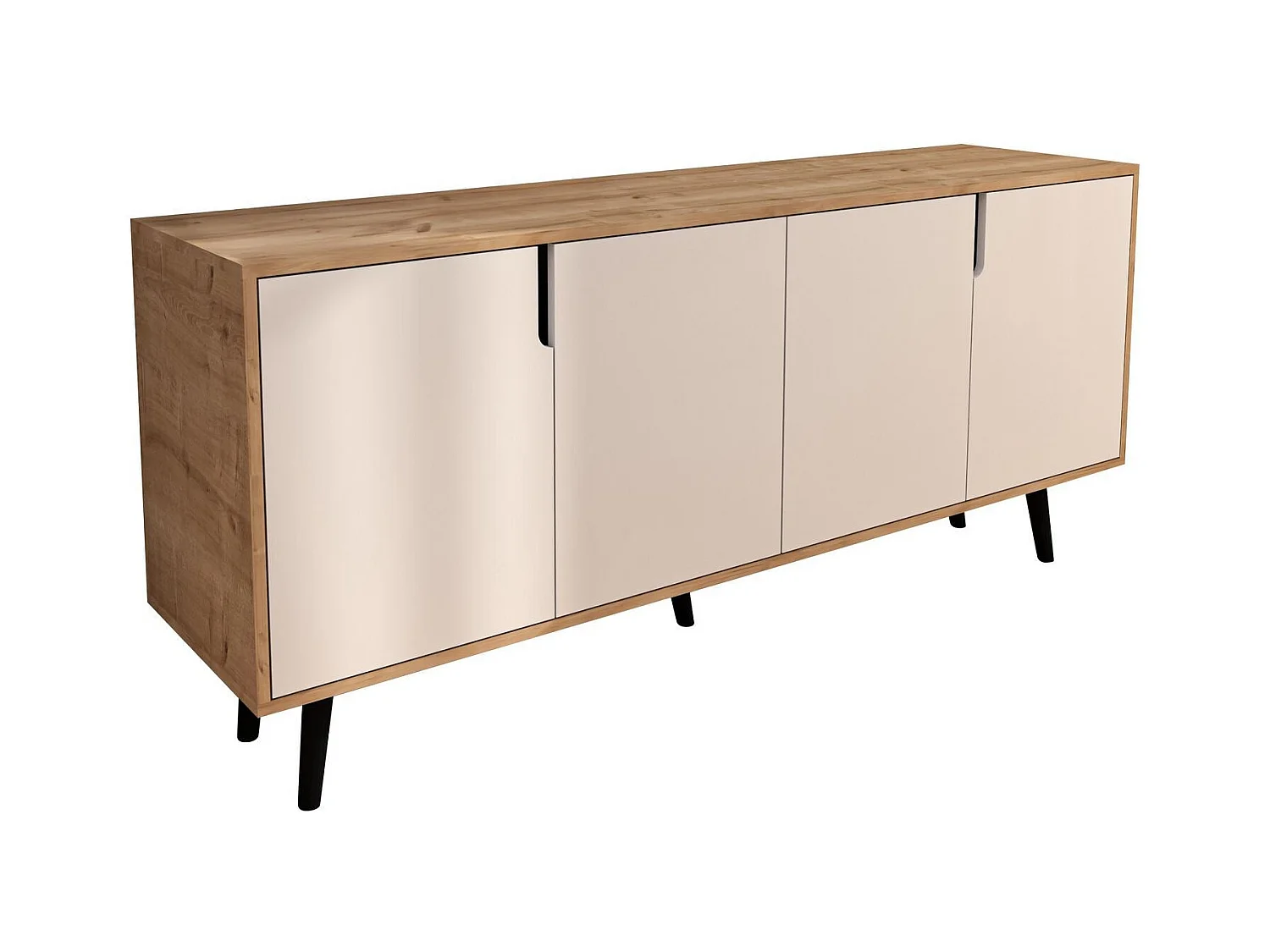 Buffet en aggloméré mélaminé – 180 cm x 80 cm x 45 cm – Chêne saphir et blanc