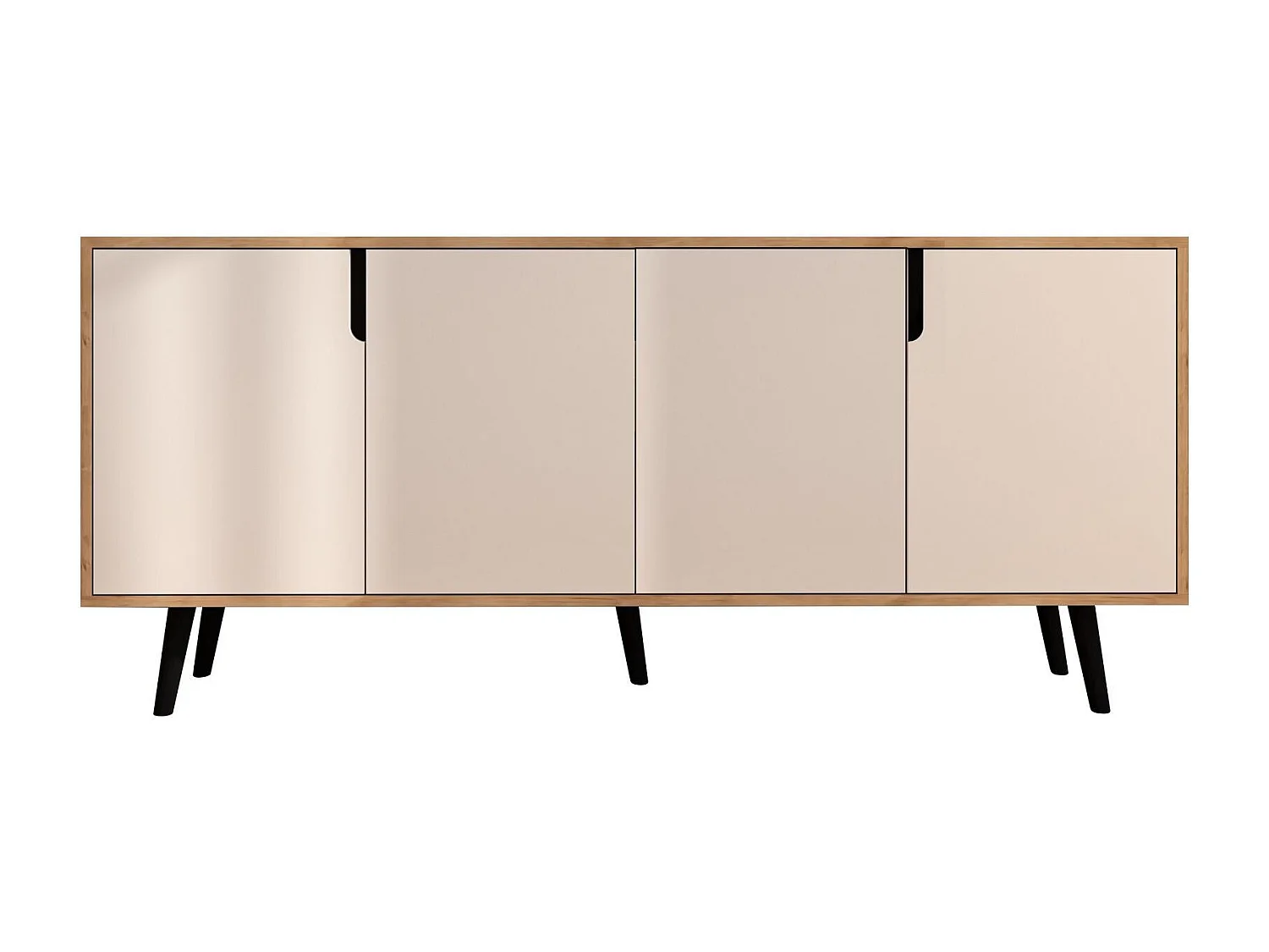 Aparador de aglomerado revestido de melamina – 180 cm x 80 cm x 45 cm – Roble zafiro y blanco