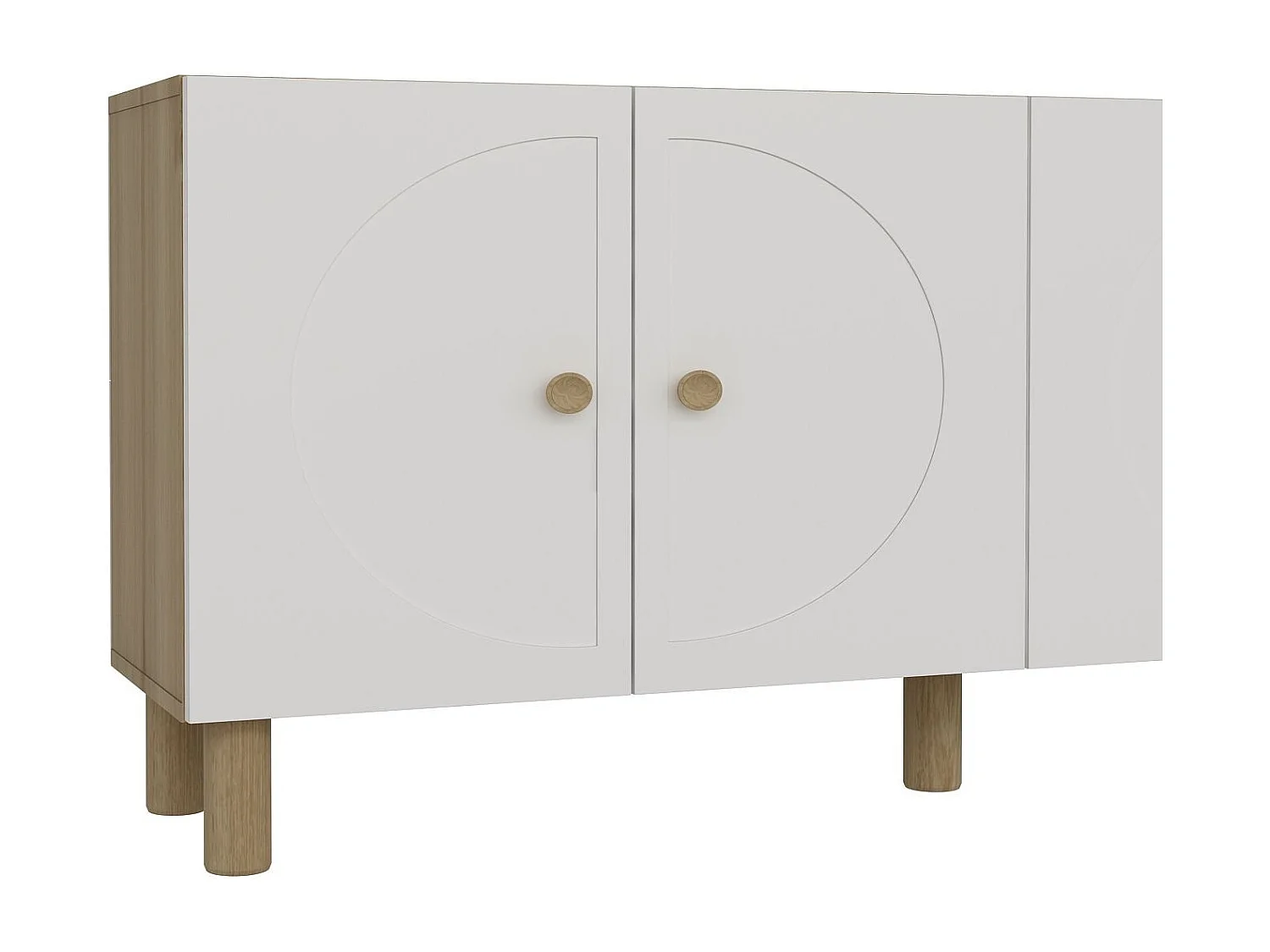 Buffet – 150 cm x 75 cm x 32 cm – Chêne saphir, blanc – MDF