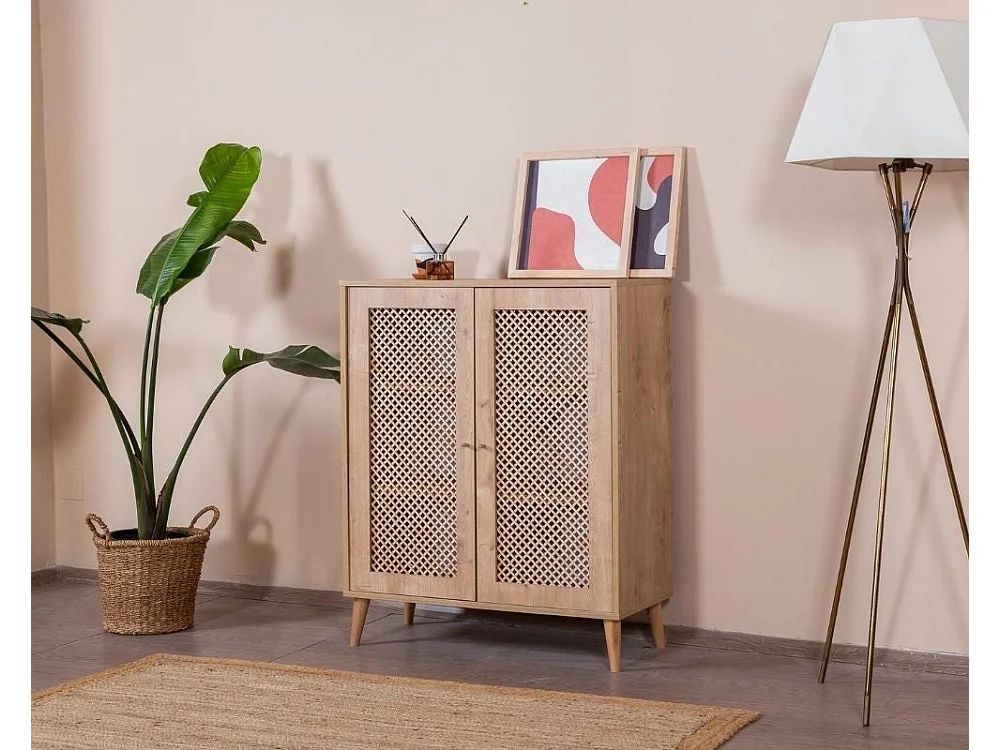 Credenza in rovere – 90 cm x 105 cm x 41 cm – Rovere – Truciolare rivestito in melaminico, MDF e legno di pino