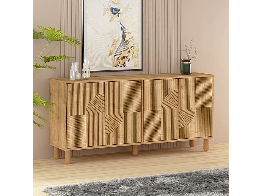 Credenza – 150 cm x 73 cm x 36 cm – Rovere Zaffiro – Truciolare rivestito in melaminico