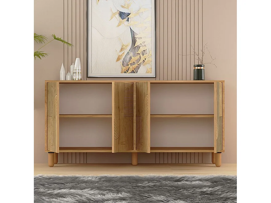 Credenza – 150 cm x 73 cm x 36 cm – Rovere Zaffiro – Truciolare rivestito in melaminico