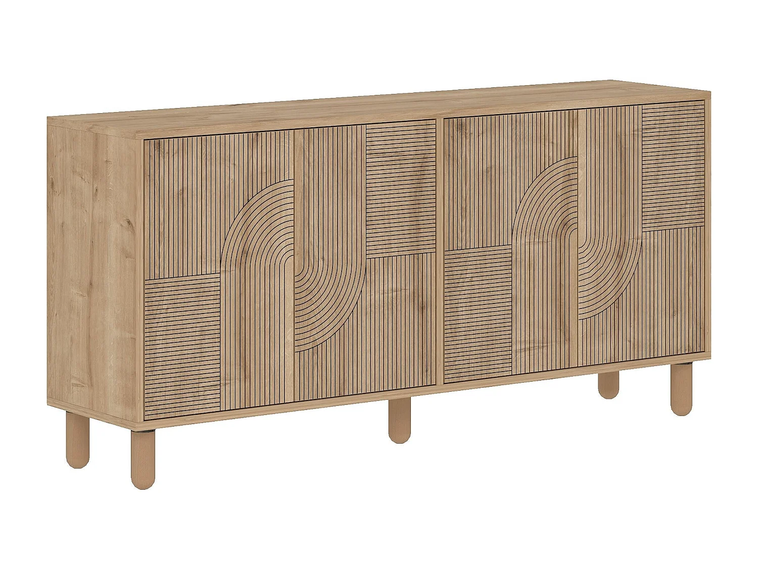 Credenza – 150 cm x 73 cm x 36 cm – Rovere Zaffiro – Truciolare rivestito in melaminico