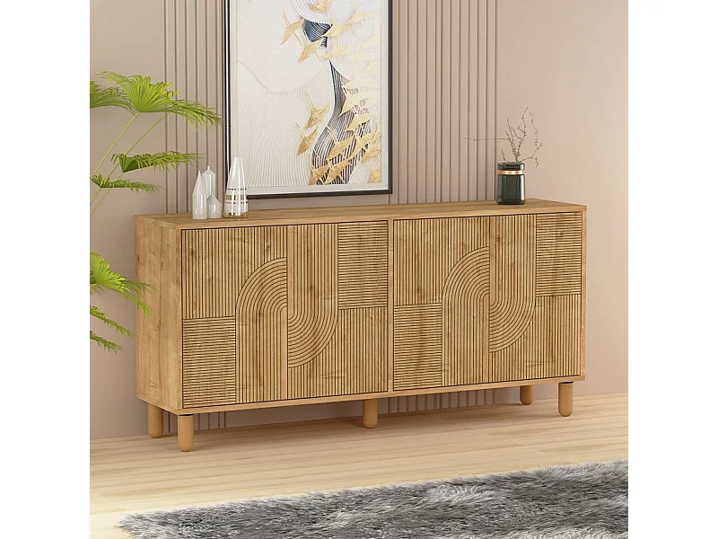 Dressoir – 150 cm x 73 cm x 36 cm – Saffier Eiken – Melamine gecoate spaanplaat