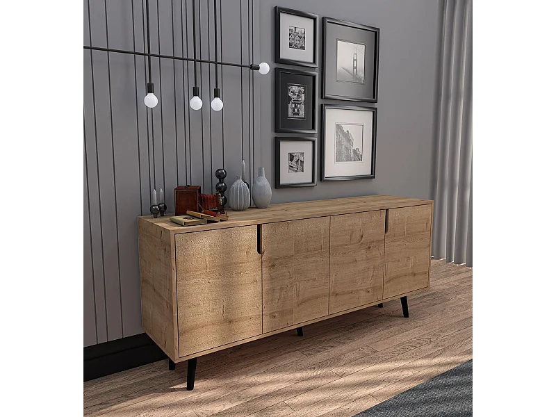 Buffet – 180 cm x 80 cm x 45 cm – Chêne saphir – Aggloméré