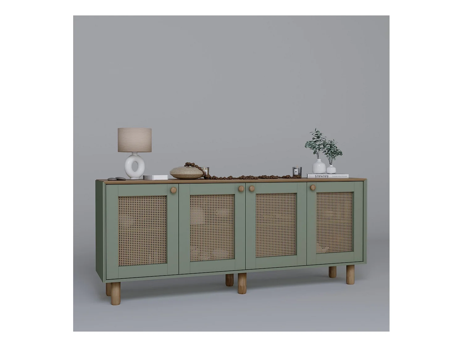 Buffet – 180 cm x 75 cm x 40 cm – Vert – Panneau de particules mélaminé