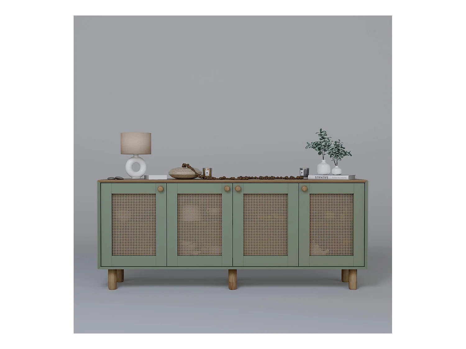Buffet – 180 cm x 75 cm x 40 cm – Vert – Panneau de particules mélaminé