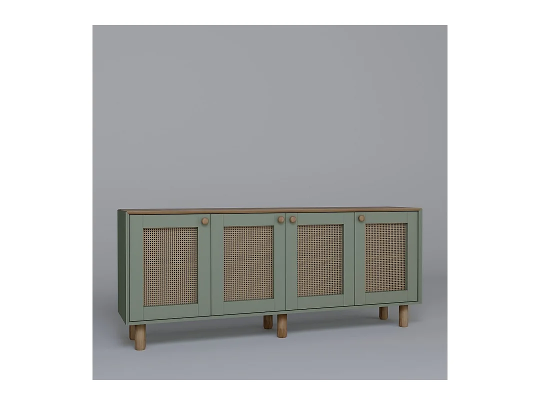 Buffet – 180 cm x 75 cm x 40 cm – Vert – Panneau de particules mélaminé