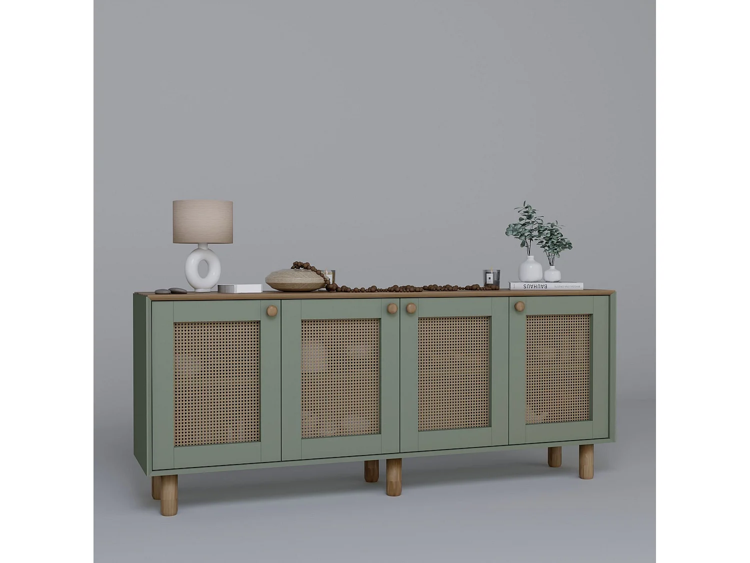 Buffet – 180 cm x 75 cm x 40 cm – Vert – Panneau de particules mélaminé