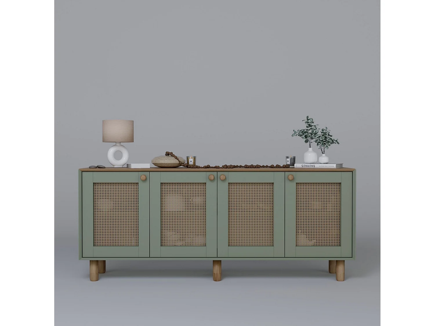 Buffet – 180 cm x 75 cm x 40 cm – Vert – Panneau de particules mélaminé