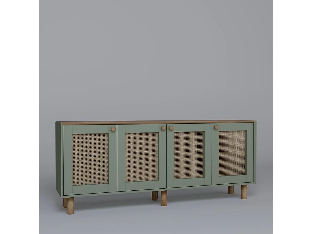 Buffet – 180 cm x 75 cm x 40 cm – Vert – Panneau de particules mélaminé
