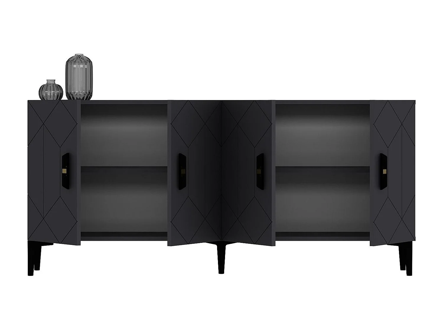 Komoda – 150 cm x 75 cm x 35 cm – Antracyt – Płyta wiórowa pokryta melaminą