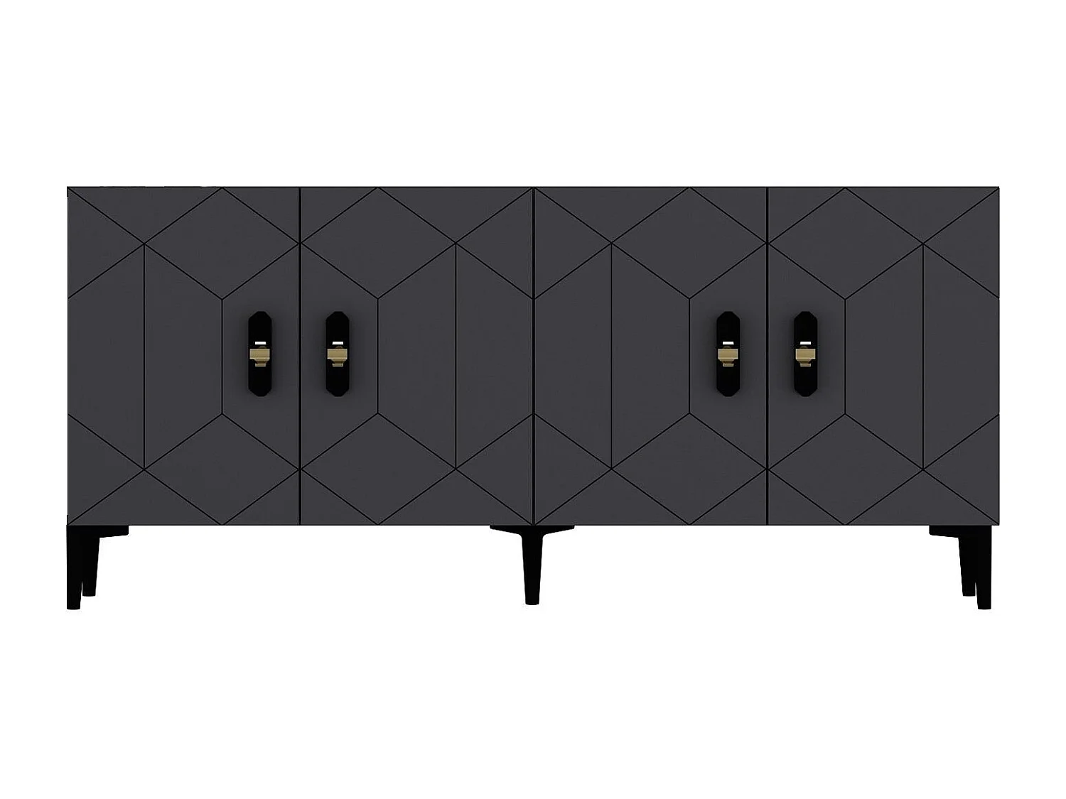 Komoda – 150 cm x 75 cm x 35 cm – Antracyt – Płyta wiórowa pokryta melaminą