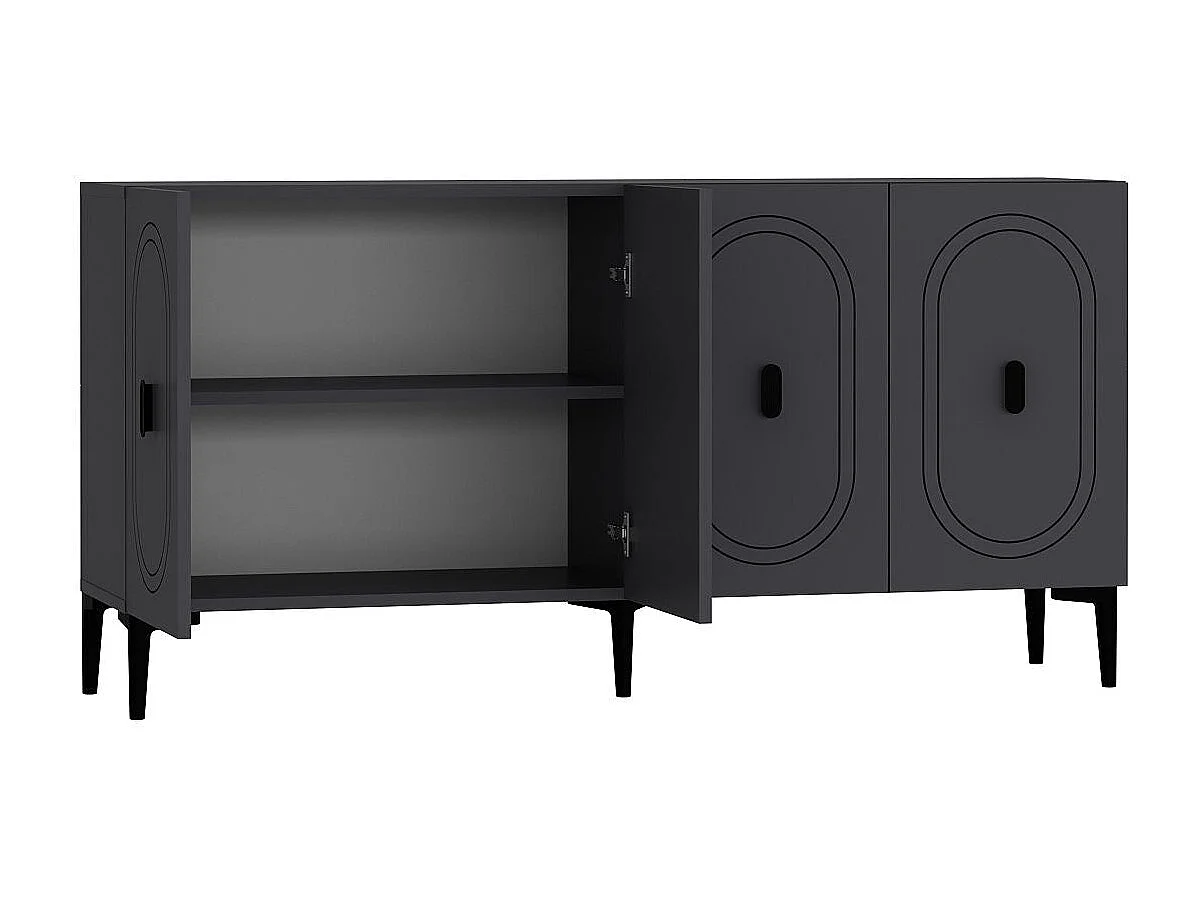 Dressoir – 150 cm x 75 cm x 35 cm – Antraciet – Spaanplaat