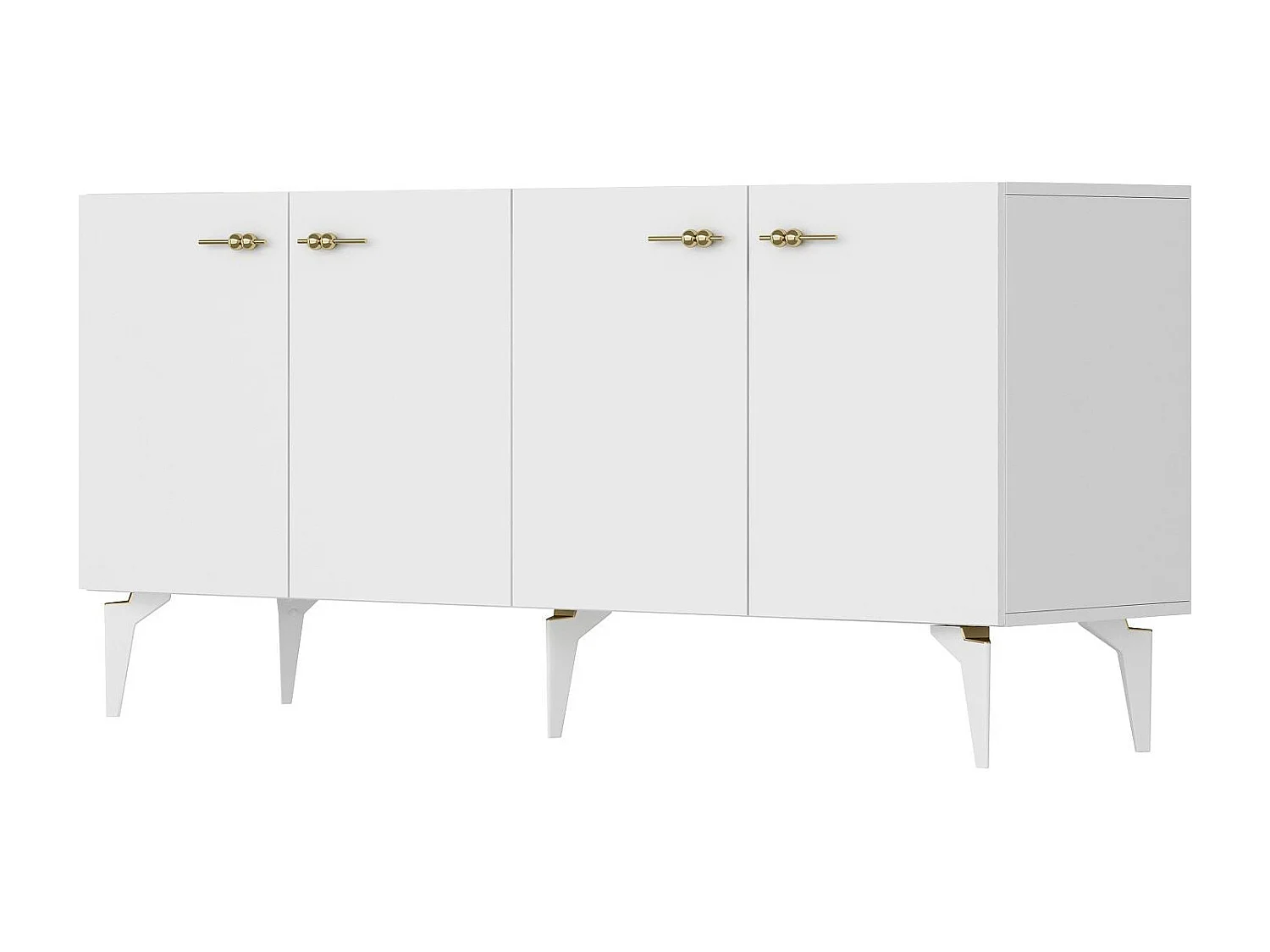 Sideboard – 150 cm x 79 cm x 40 cm – Weiß – Melaminbeschichtete Spanplatte