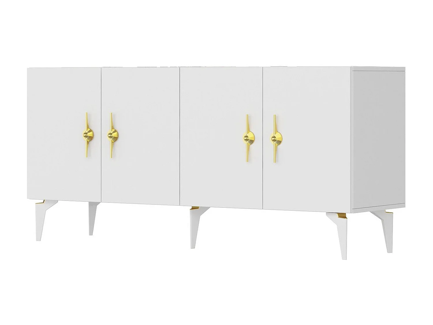 Buffet – 150cm x 79cm x 40cm – Blanc – Panneau de particules mélaminé