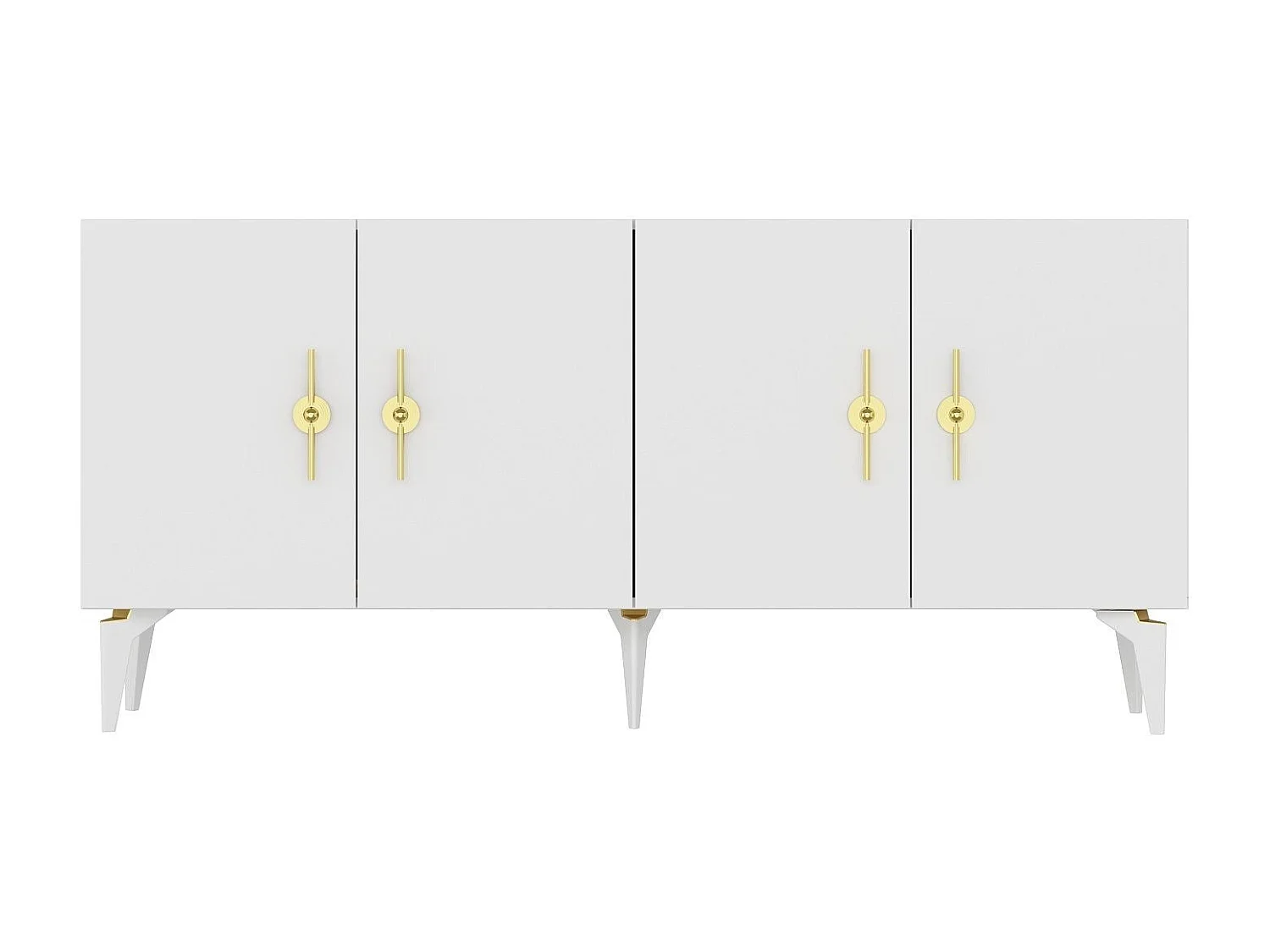 Buffet – 150cm x 79cm x 40cm – Blanc – Panneau de particules mélaminé