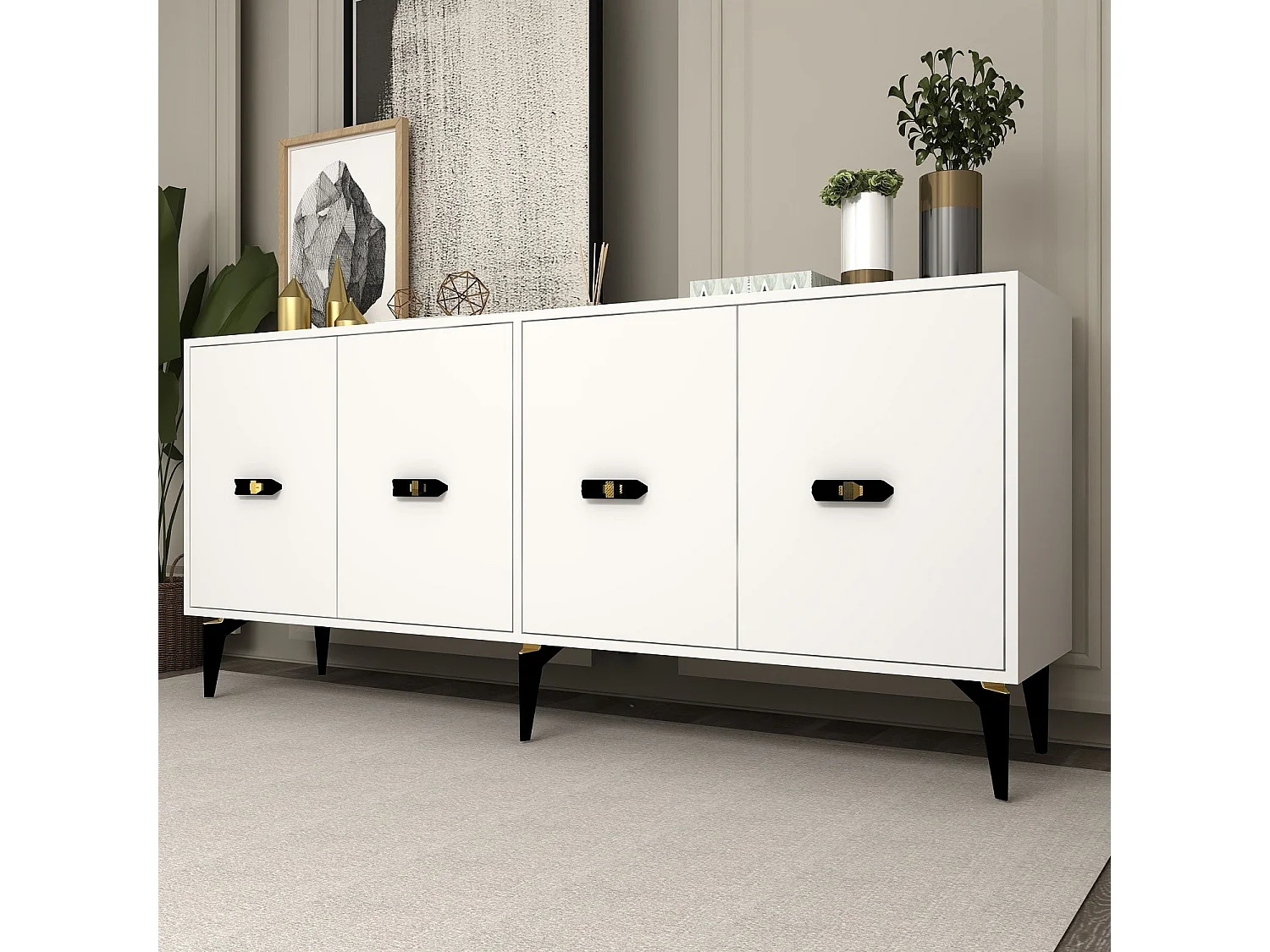 Melamine gecoat spaanplaat dressoir – 180 cm – Wit