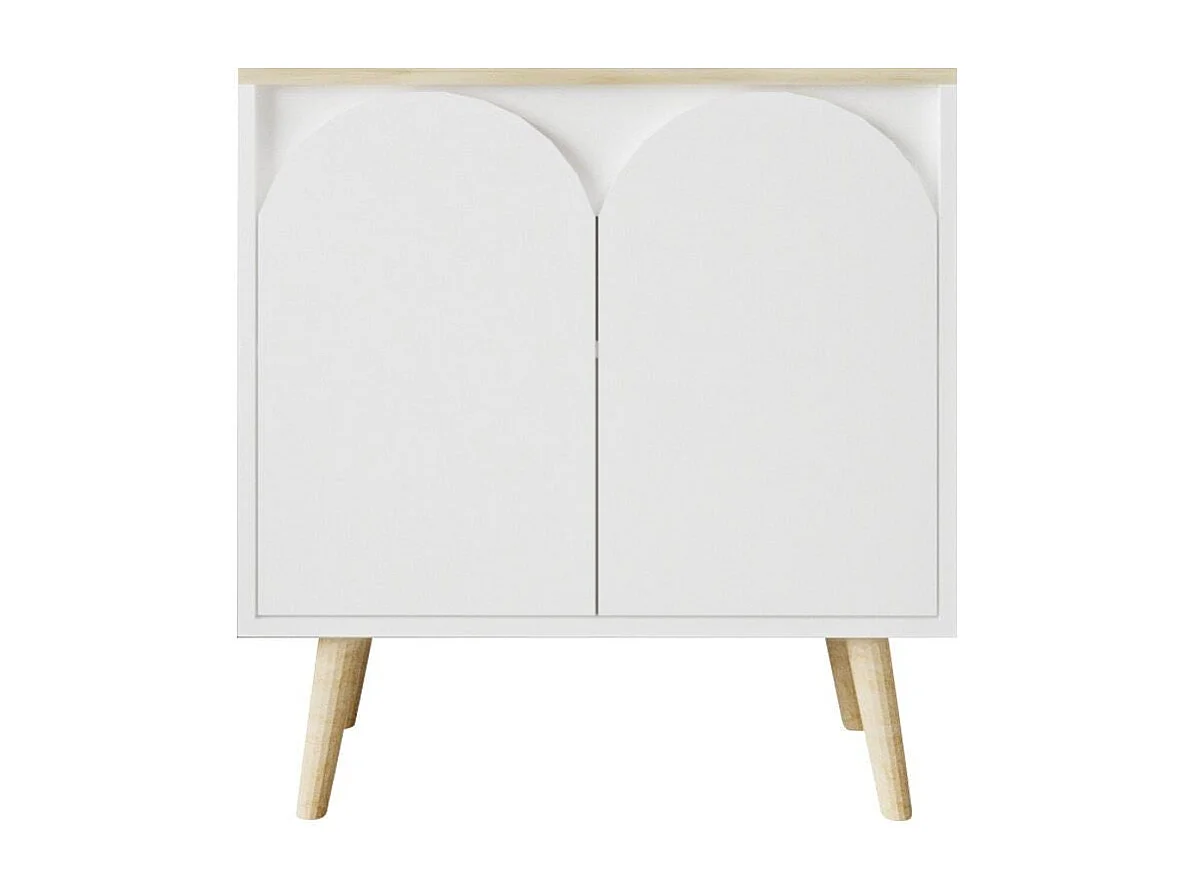 Credenza – 76 cm x 80 cm x 30 cm – Rovere Zaffiro e Bianco – Truciolare rivestito in melaminico