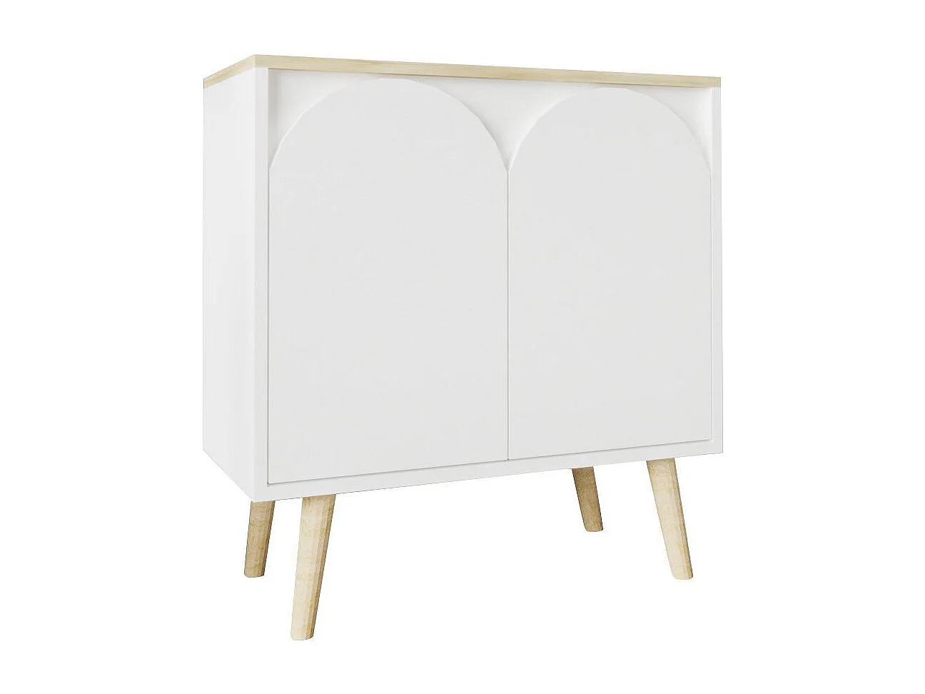 Credenza – 76 cm x 80 cm x 30 cm – Rovere Zaffiro e Bianco – Truciolare rivestito in melaminico