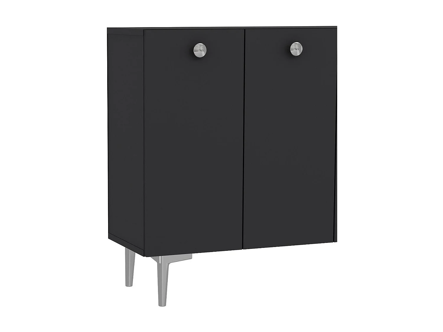 Komoda – 120 cm x 80 cm x 29,6 cm – antracyt i srebro – płyta MDF