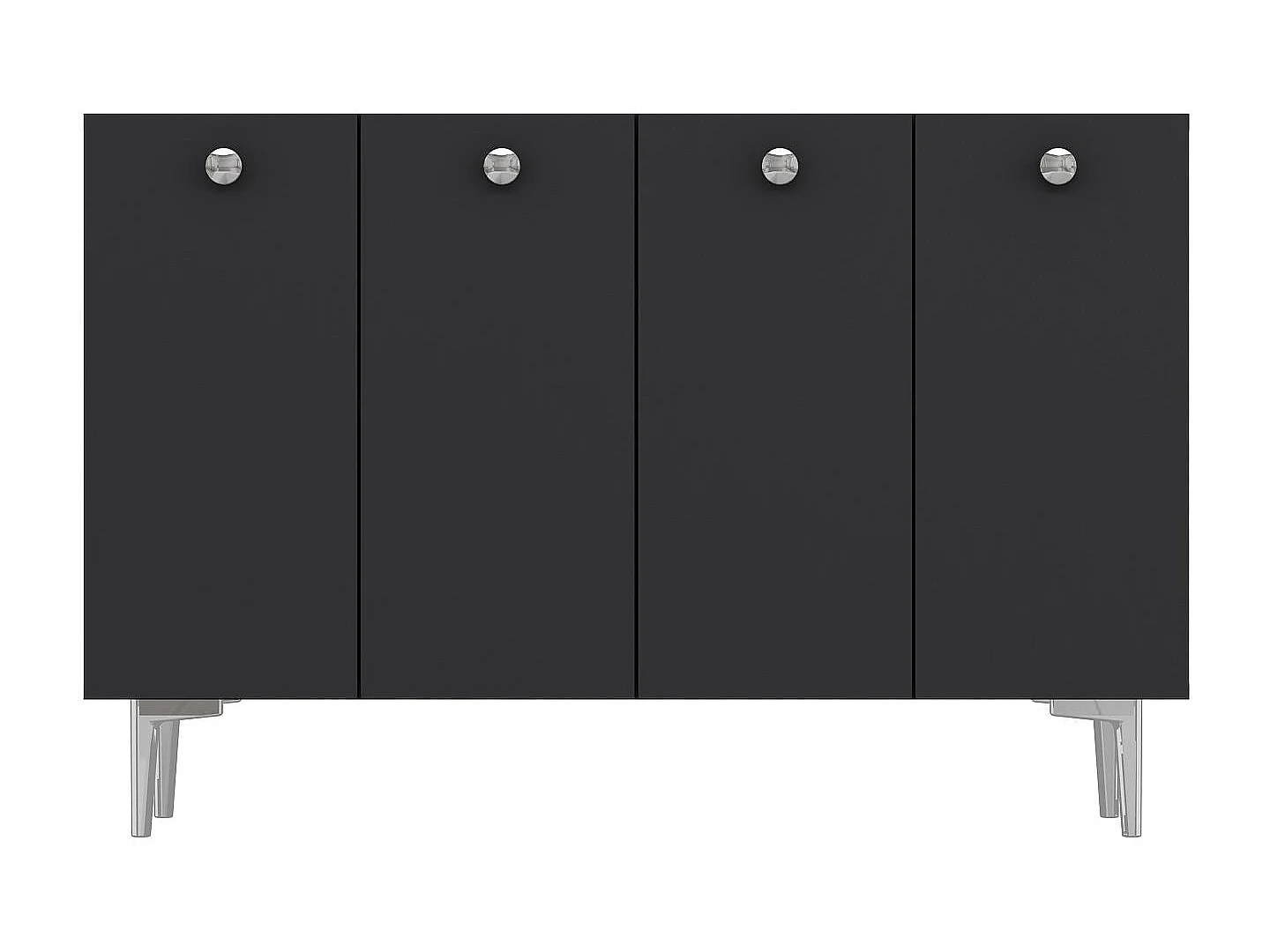 Komoda – 120 cm x 80 cm x 29,6 cm – antracyt i srebro – płyta MDF