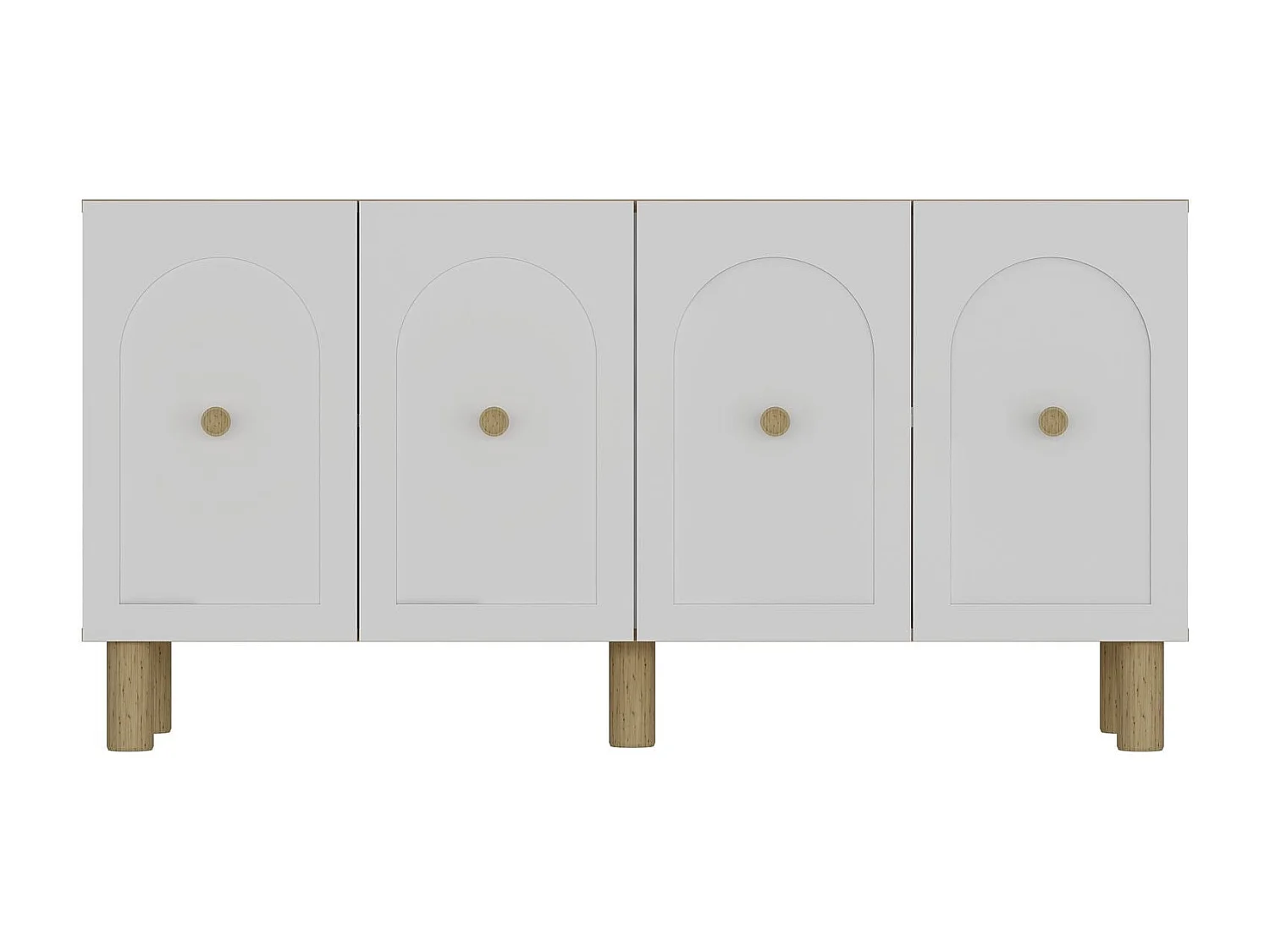 Aparador – 150 cm x 75 cm x 30 cm – Roble Zafiro, Blanco – Tablero aglomerado revestido de melamina