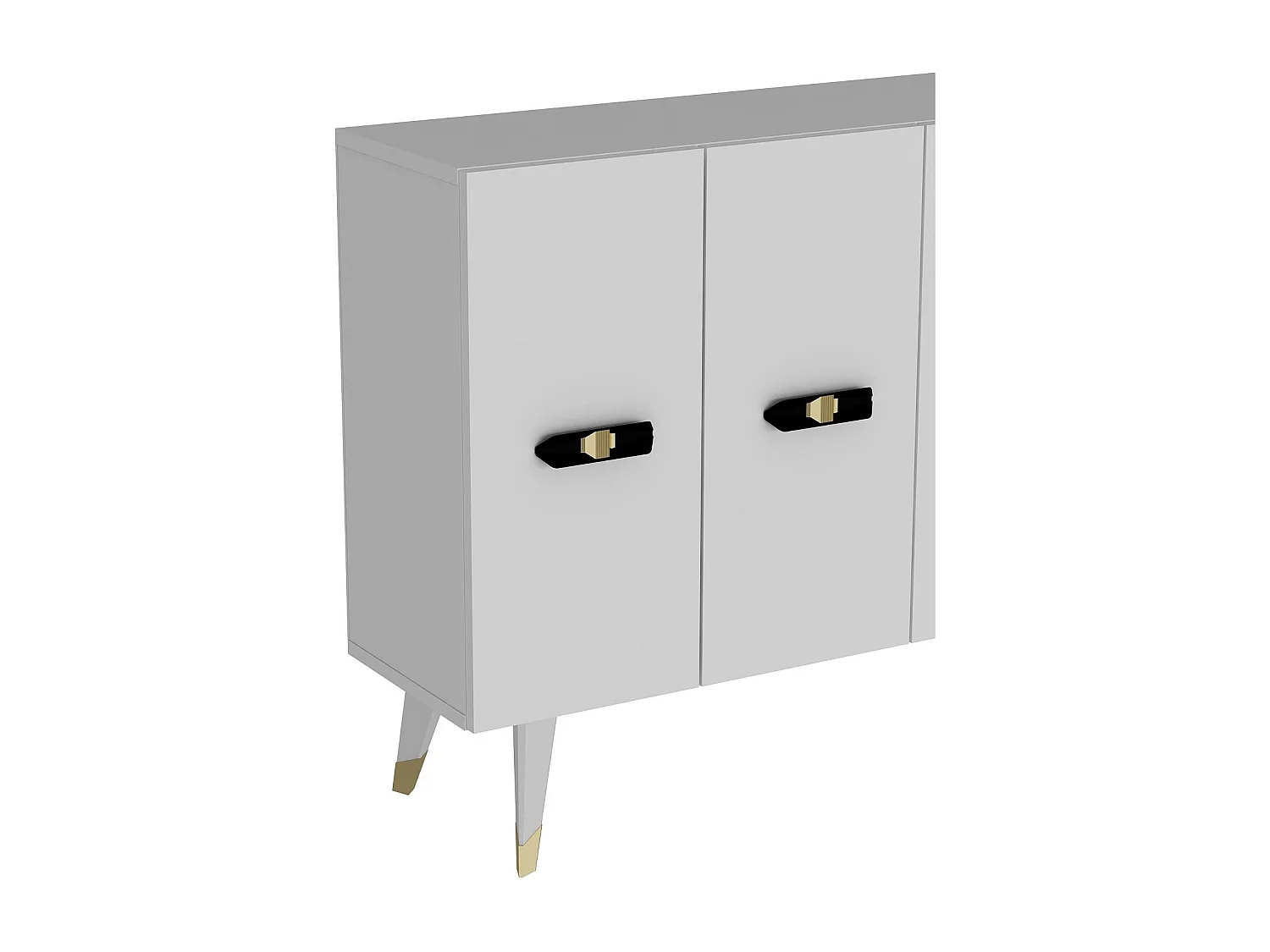 Buffet – 120 cm x 80 cm x 29,6 cm – Or et Blanc – panneaux de particules