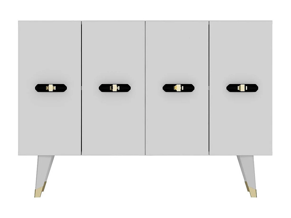 Buffet – 120 cm x 80 cm x 29,6 cm – Or et Blanc – panneaux de particules