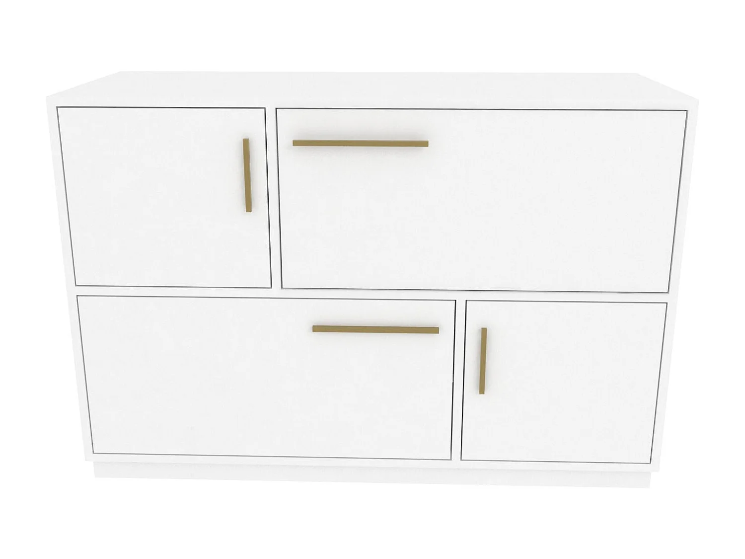 Credenza bianca moderna, 120 x 45 x 81,6 cm | Pannello truciolare rivestito in melamina al 100%, spessore 18 mm | Elegante e funzionale per l'arredame