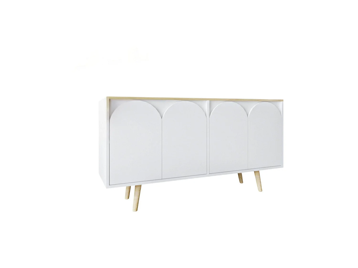 Buffet – 150 cm – Chêne Saphir et Blanc – Aggloméré