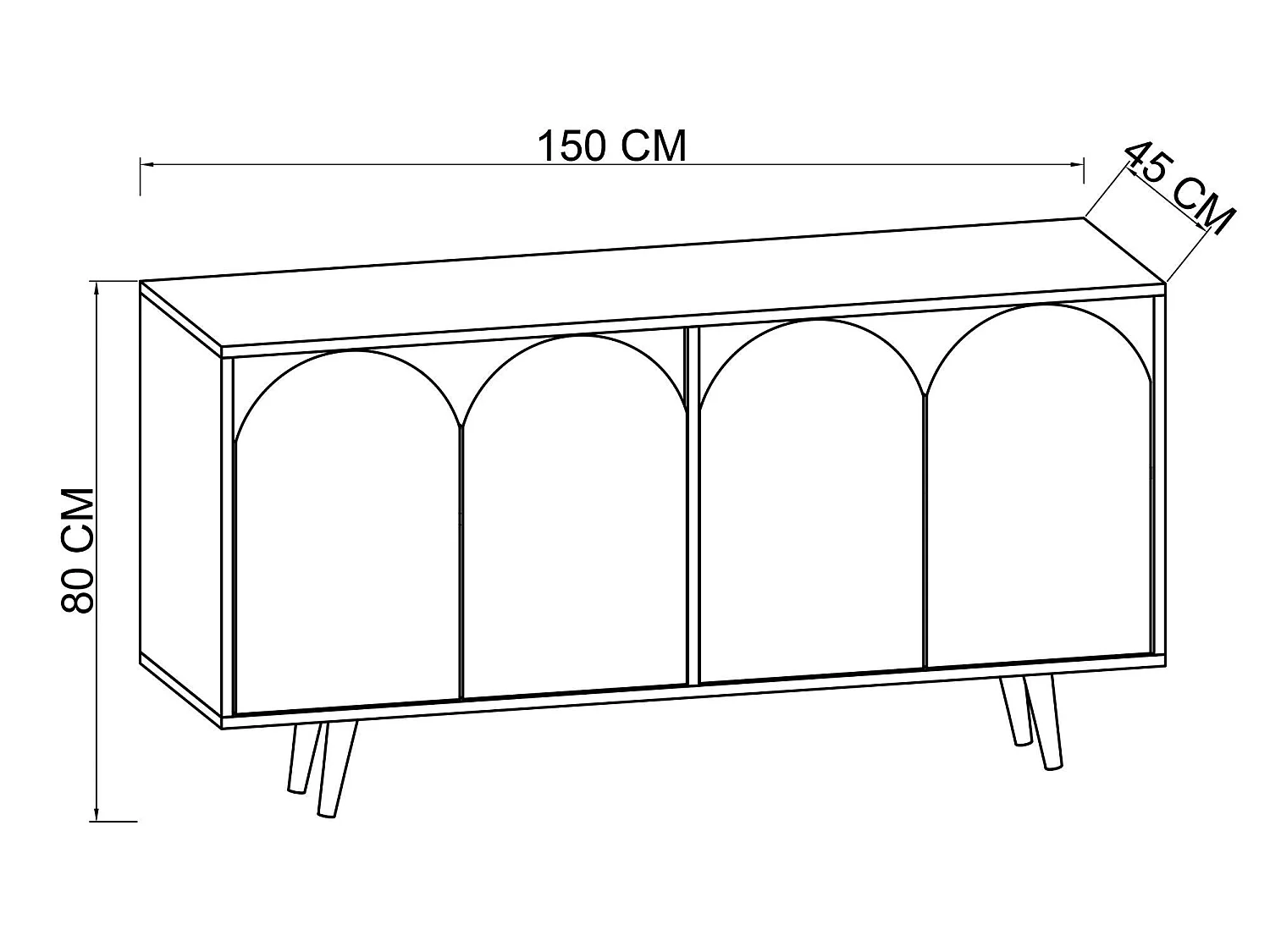 Buffet – 150 cm – Chêne Saphir et Blanc – Aggloméré