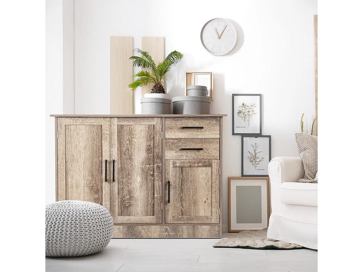 Kredens kuchenny – 110 x 40 x 78 cm – szary – płyta MDF