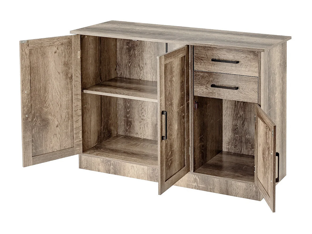 Kredens kuchenny – 110 x 40 x 78 cm – szary – płyta MDF