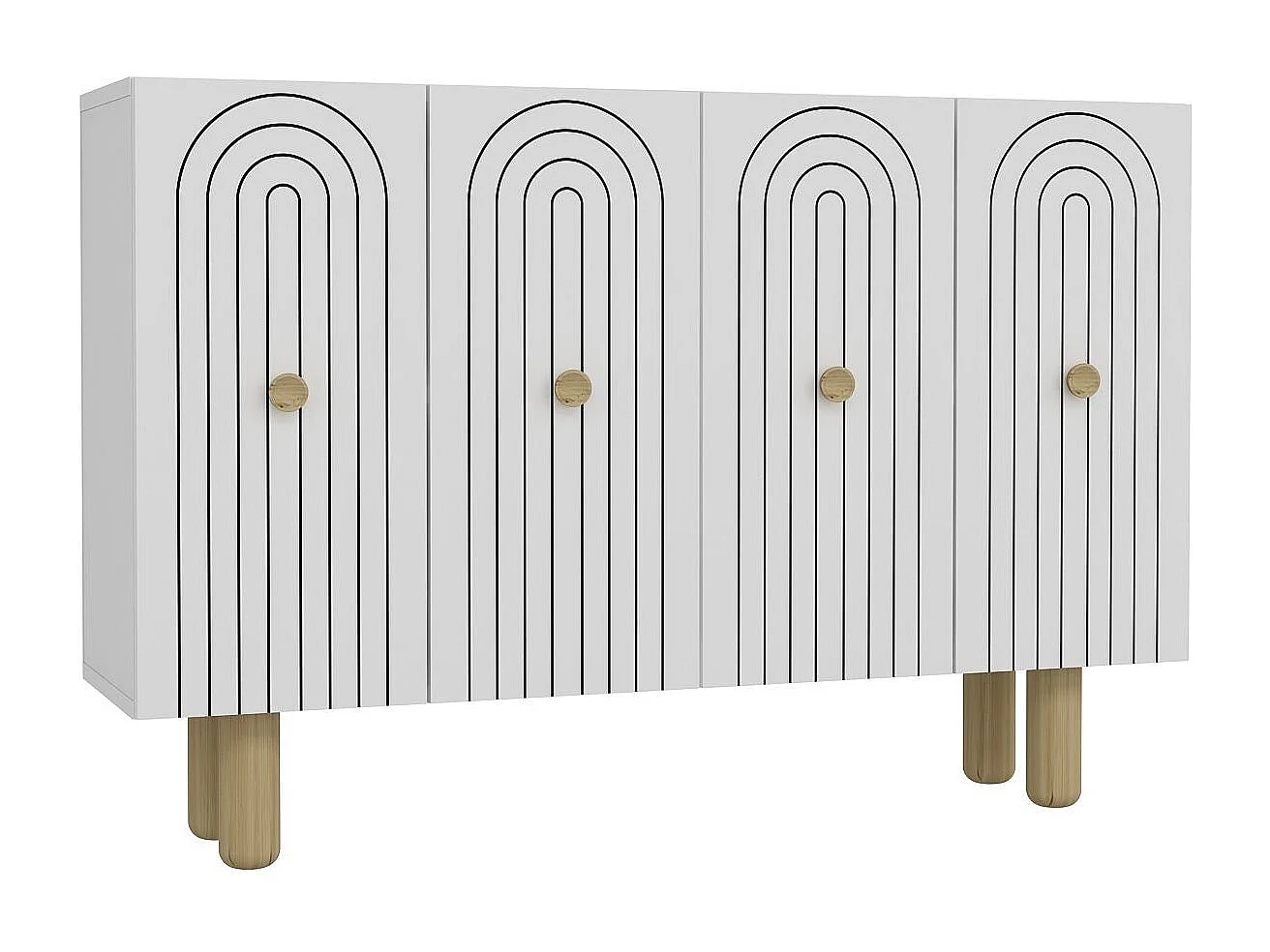 Dressoir – 120 cm x 75 cm x 29,6 cm – Wit – Melamine gecoate spaanplaat