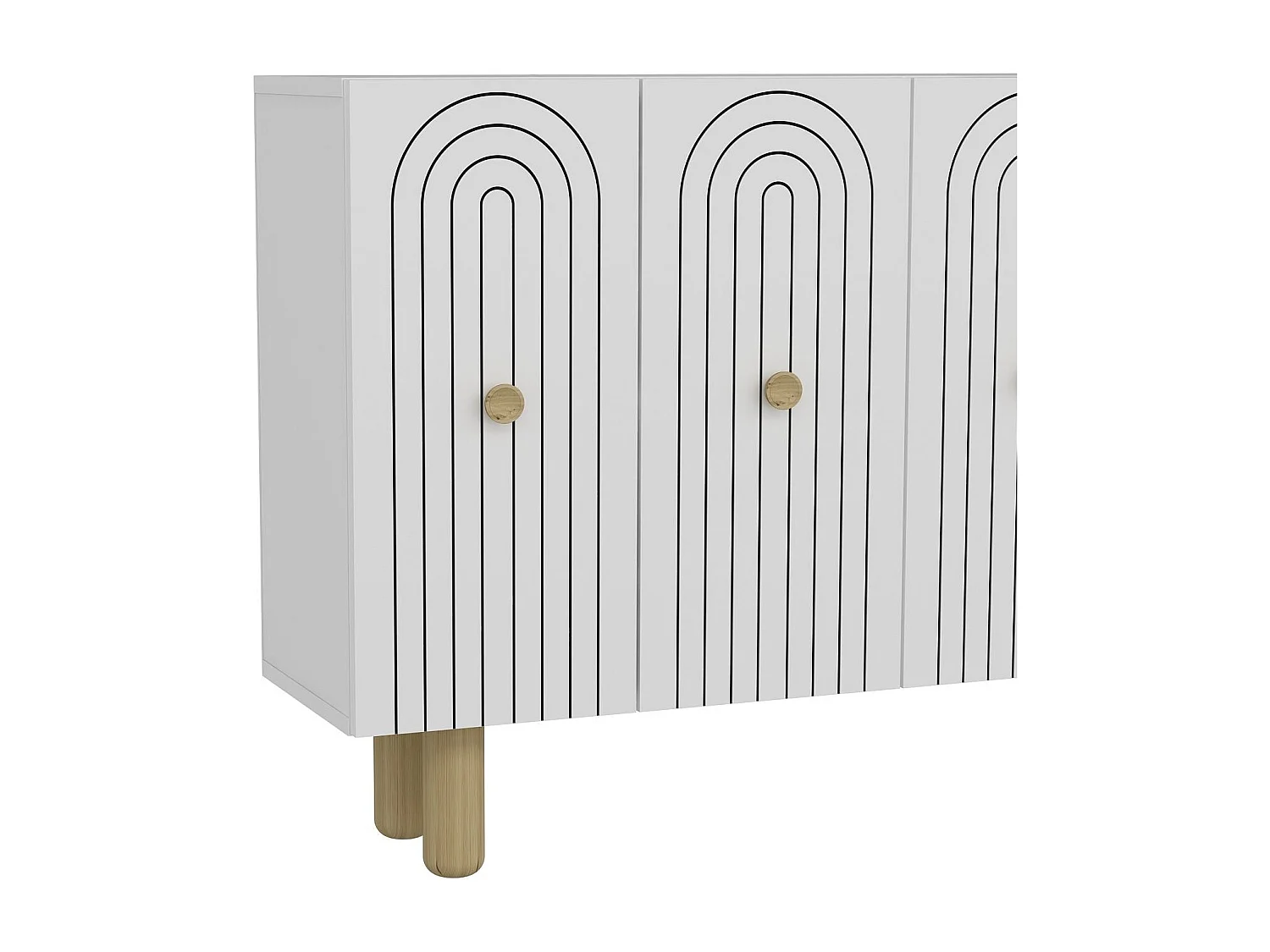 Dressoir – 120 cm x 75 cm x 29,6 cm – Wit – Melamine gecoate spaanplaat