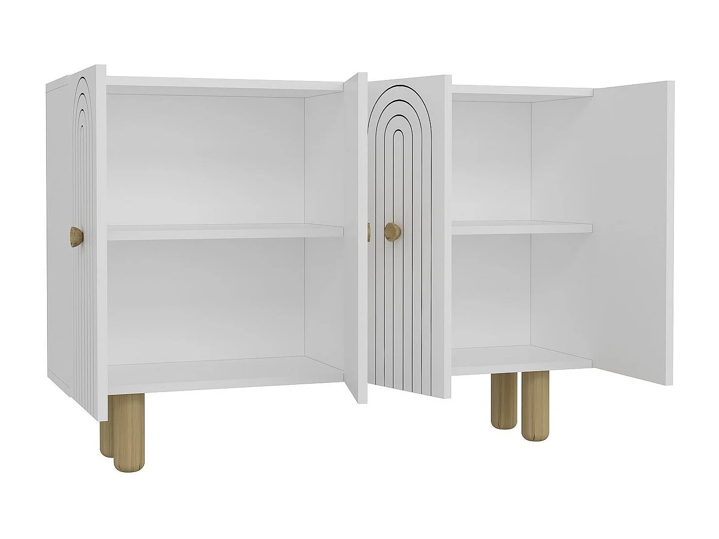 Dressoir – 120 cm x 75 cm x 29,6 cm – Wit – Melamine gecoate spaanplaat