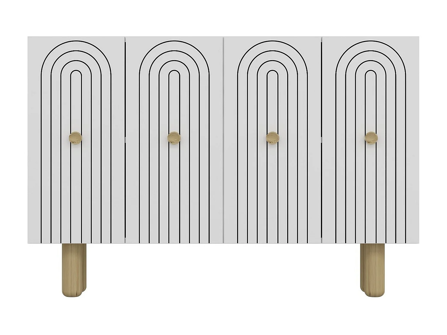 Dressoir – 120 cm x 75 cm x 29,6 cm – Wit – Melamine gecoate spaanplaat