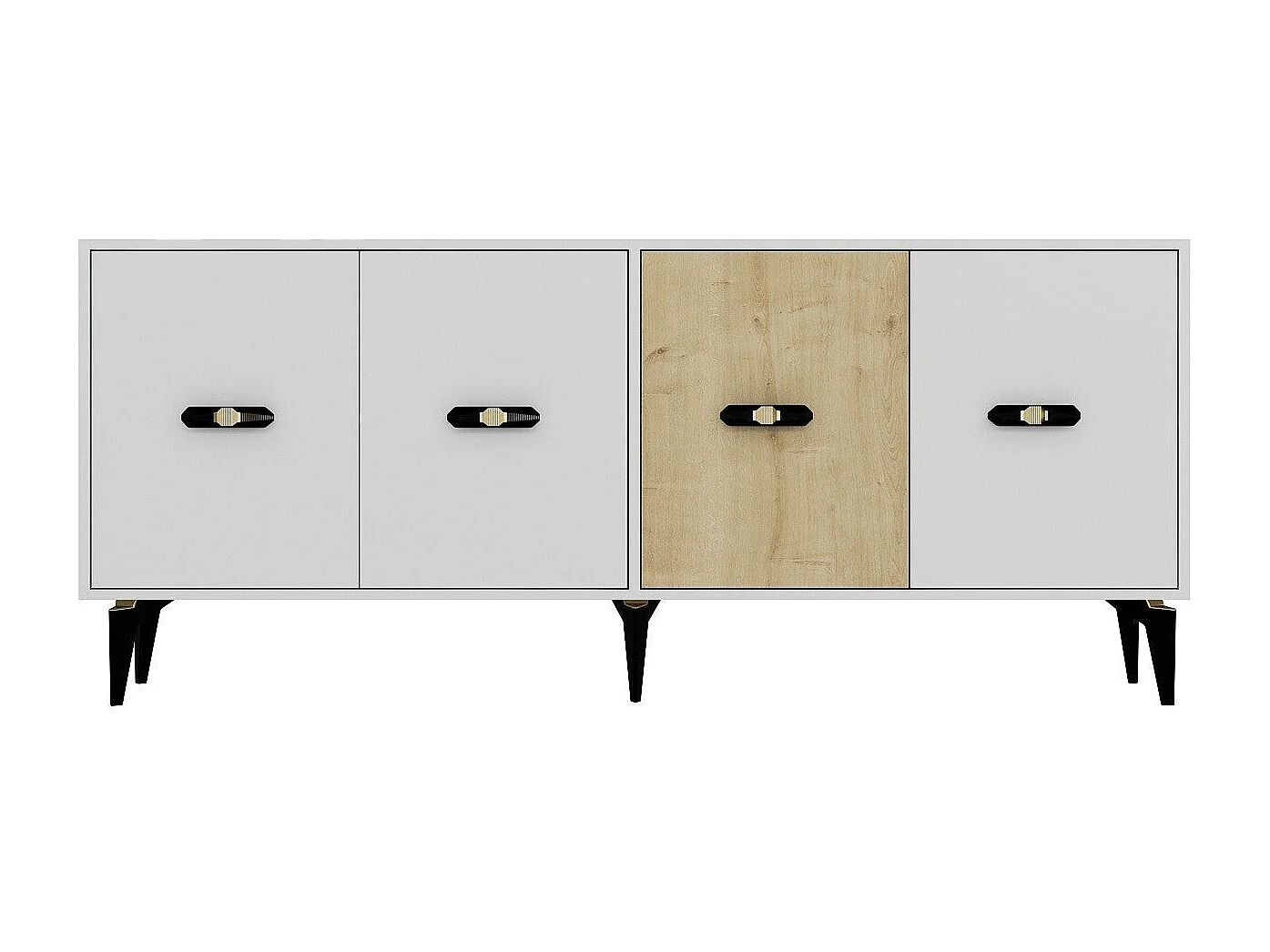 Dressoir – 180 cm – Wit en saffier eiken – Melamine gecoate spaanplaat