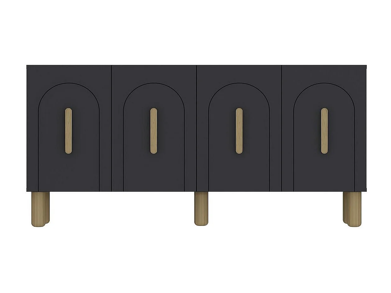 Komoda – 150 cm x 75 cm x 35 cm – Dąb antracytowy i szafirowy – płyta wiórowa