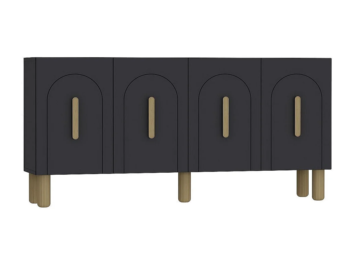 Komoda – 150 cm x 75 cm x 35 cm – Dąb antracytowy i szafirowy – płyta wiórowa