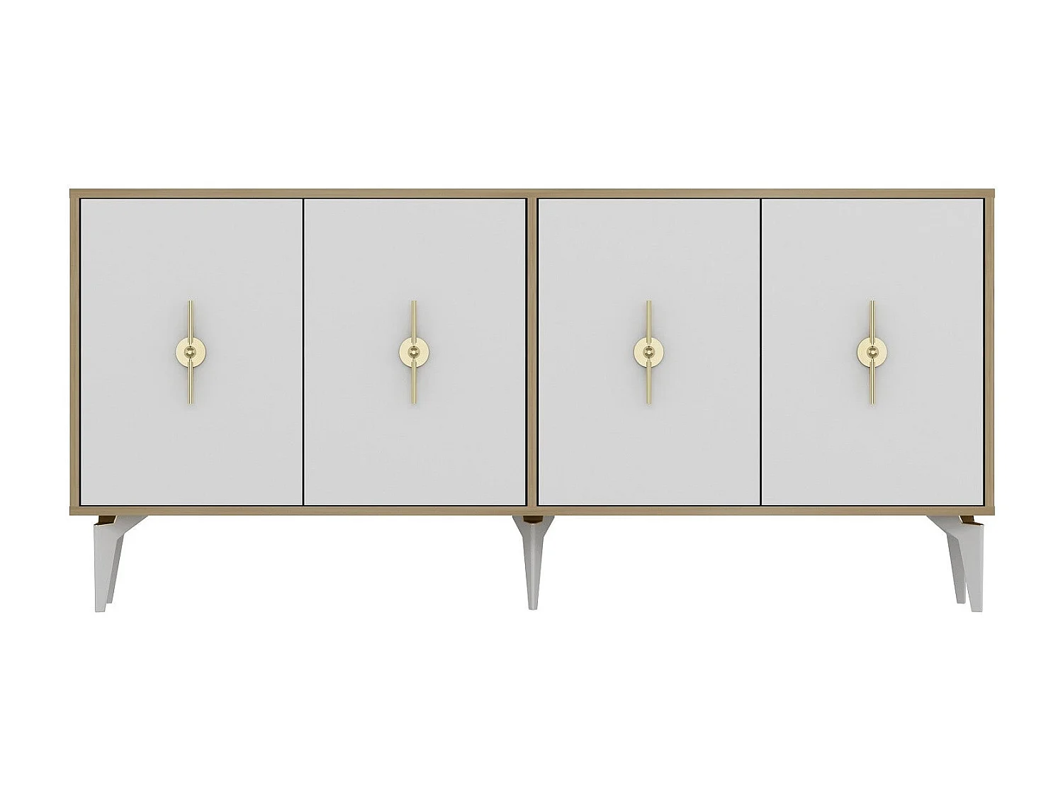 Buffet en aggloméré mélaminé – 180 cm x 82,6 cm x 35 cm – Chêne saphir et blanc