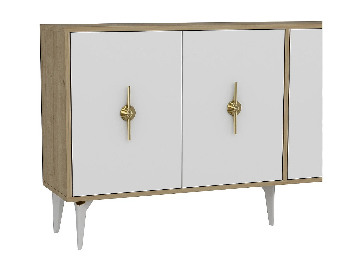 Buffet en aggloméré mélaminé – 180 cm x 82,6 cm x 35 cm – Chêne saphir et blanc