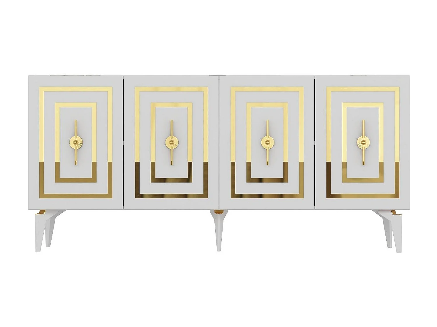 Buffet – 150 cm x 79 cm x 40 cm – Blanc – Panneau de particules mélaminé