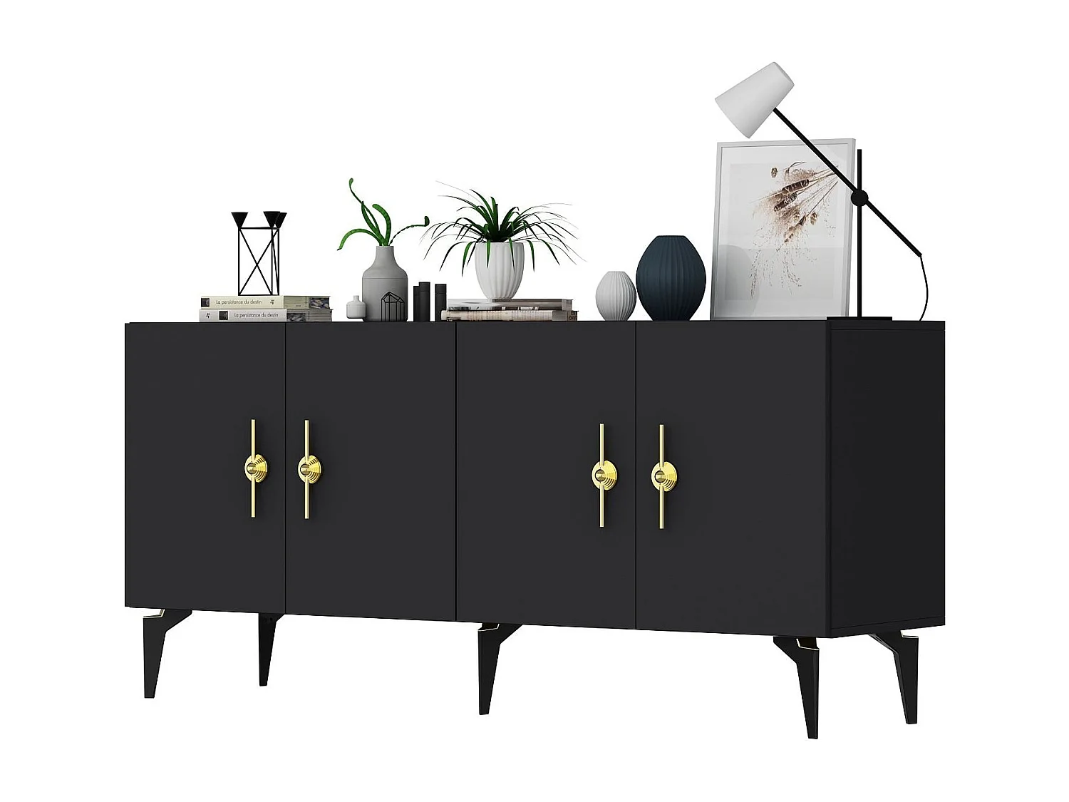 Komoda – 150 cm – Antracyt – Płyta wiórowa pokryta melaminą