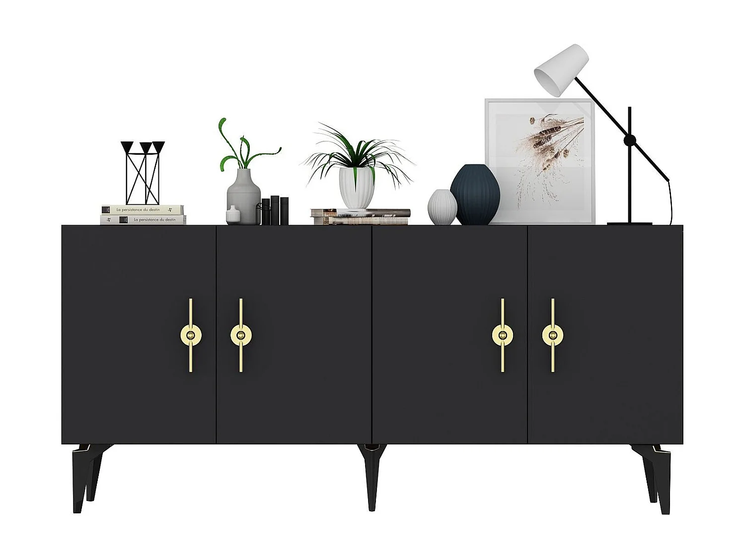 Komoda – 150 cm – Antracyt – Płyta wiórowa pokryta melaminą