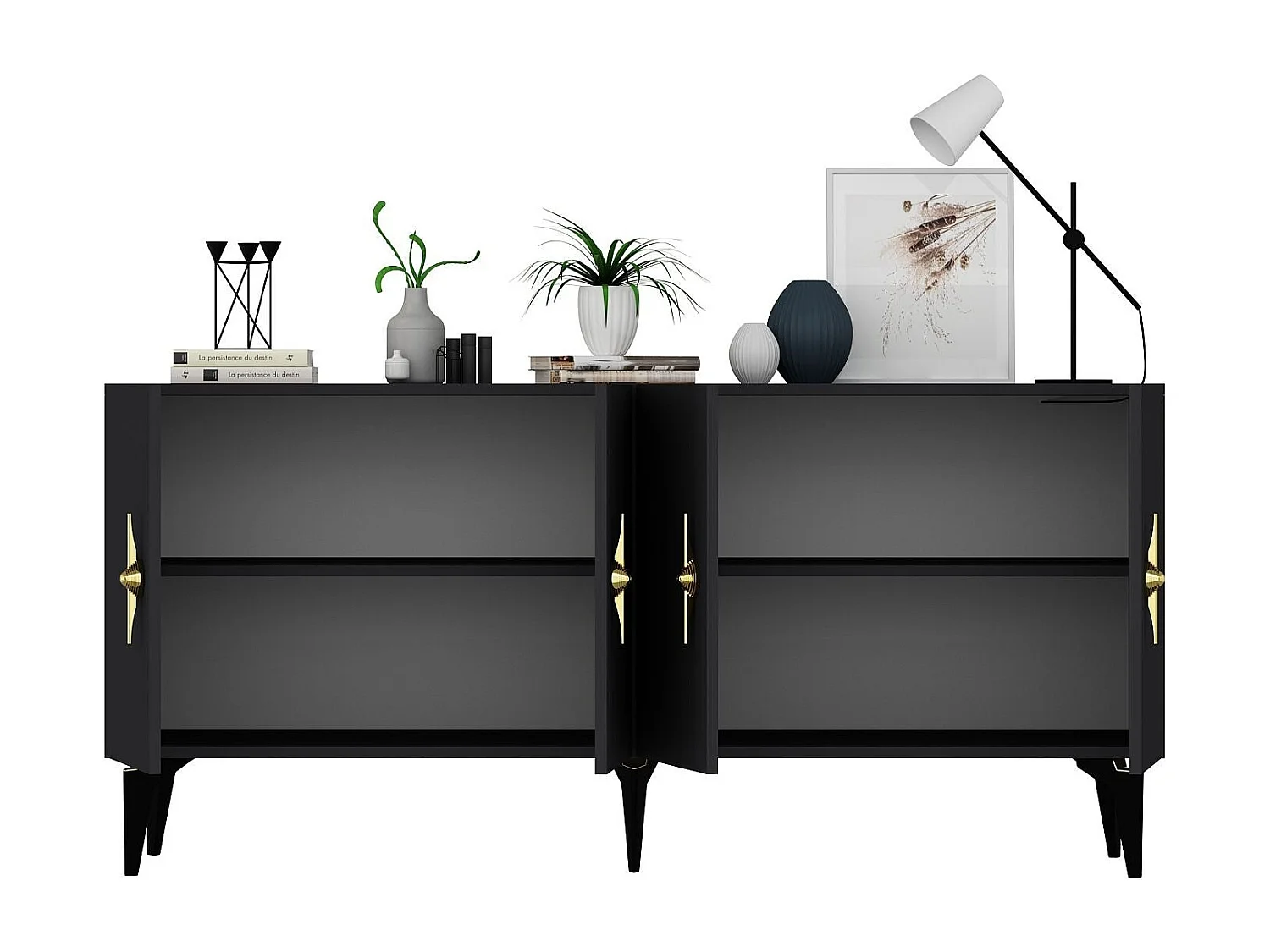 Komoda – 150 cm – Antracyt – Płyta wiórowa pokryta melaminą