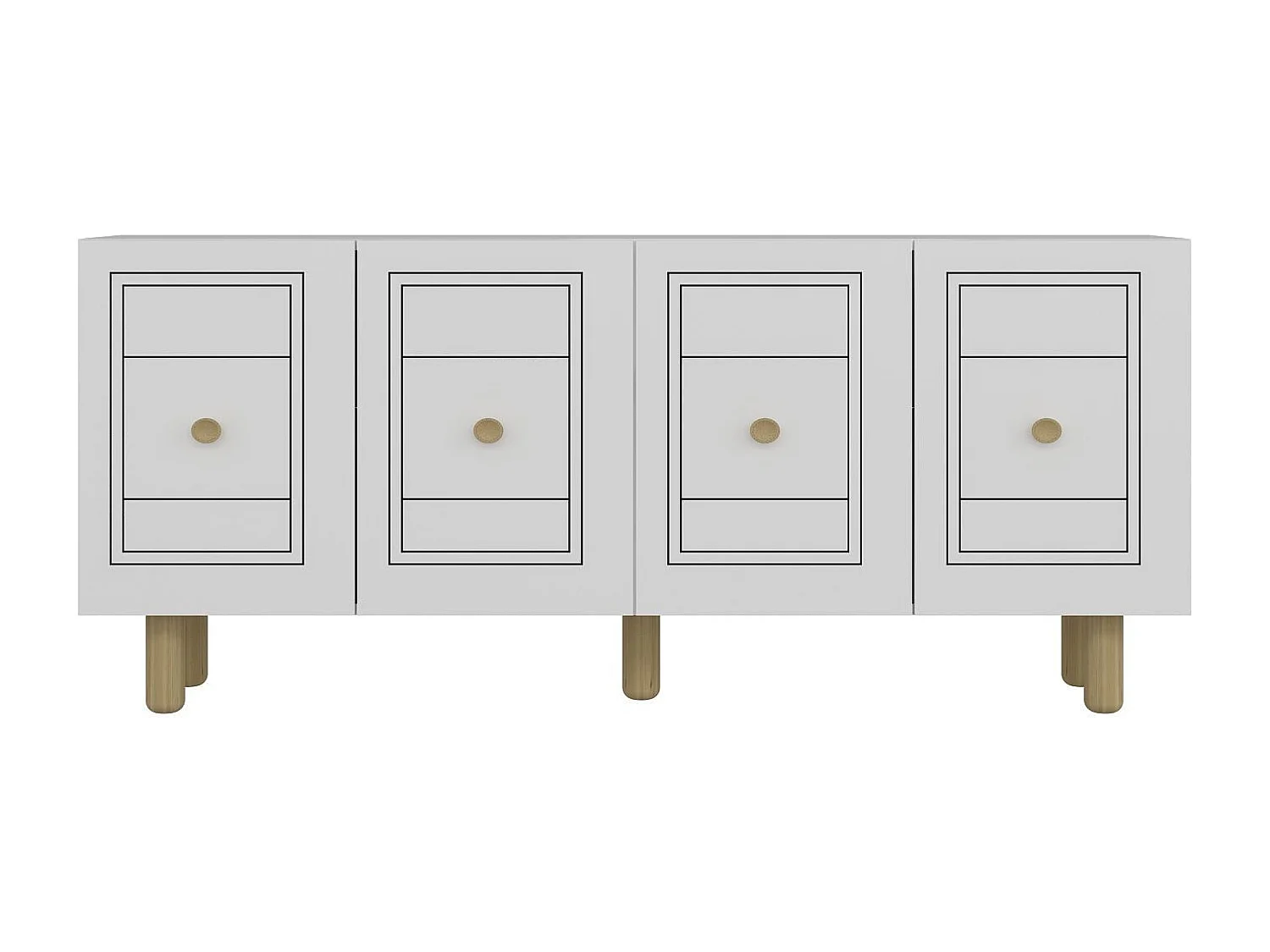 Buffet – 150 cm x 75 cm x 35 cm – Blanc – Aggloméré